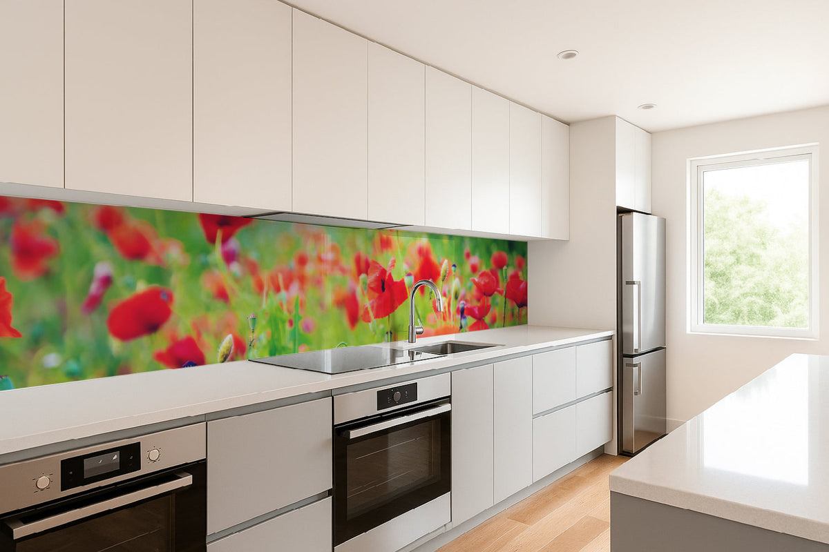 Küchenrückwand Mohnblumen Wiese
