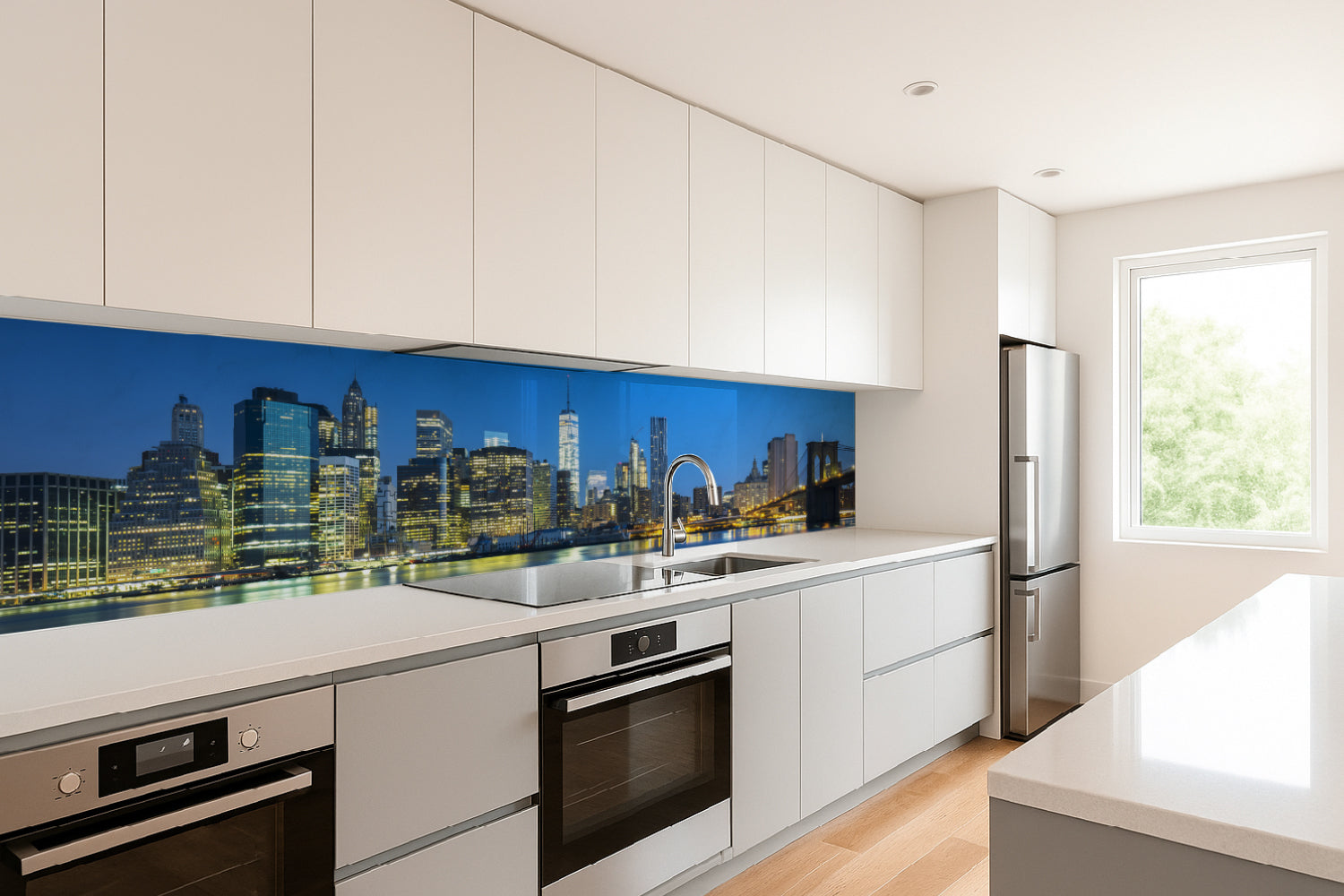 Küchenrückwand Skyline bei Nacht