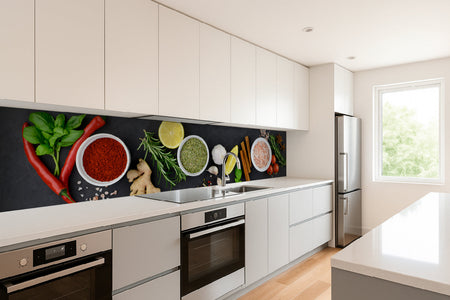 Küchenrückwand Gewürze und Kräuter