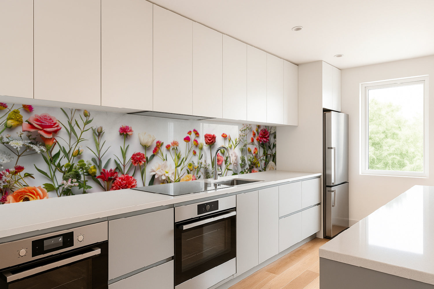 Küchenrückwand Bunte Blumen