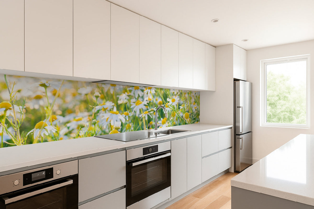 Küchenrückwand Kamillenwiese