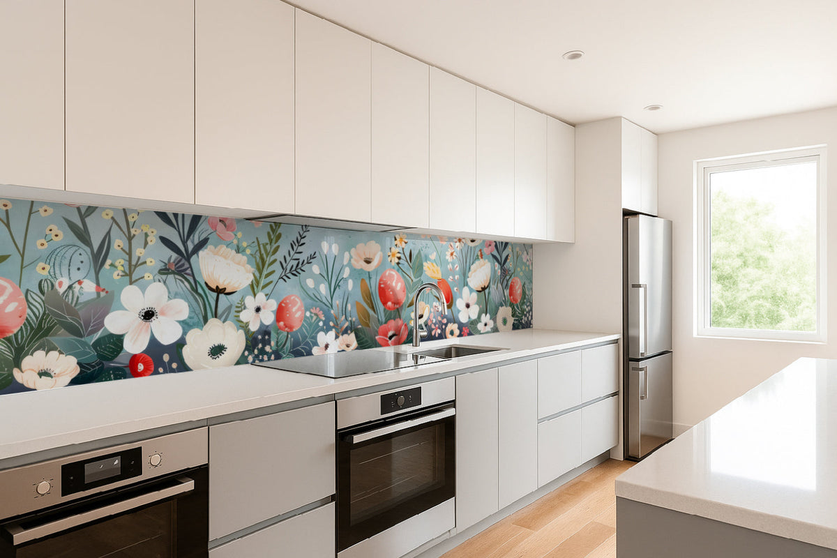 Küchenrückwand Florales Aquarellmotiv