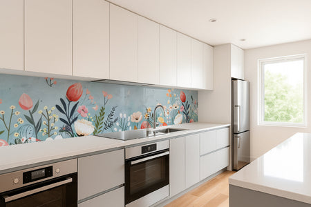 Küchenrückwand Blumen Aquarell