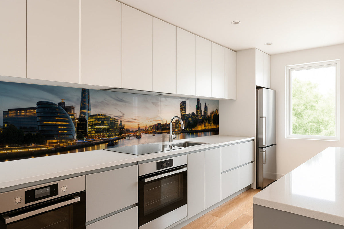 Küchenrückwand Skyline bei Sonnenuntergang