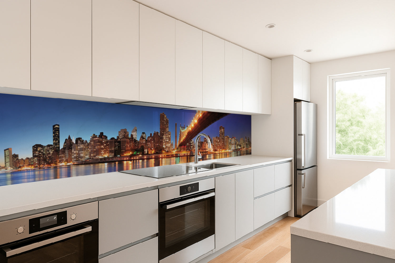 Küchenrückwand Skyline bei Nacht
