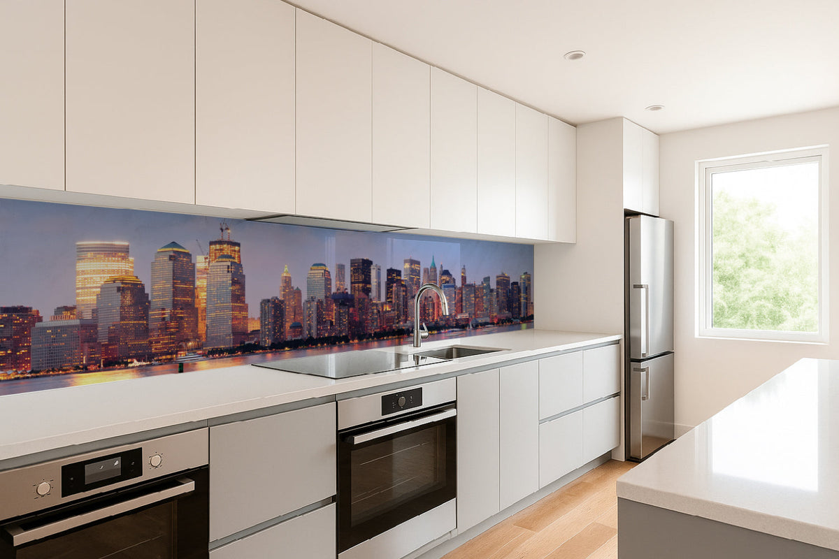 Küchenrückwand Skyline bei Sonnenuntergang