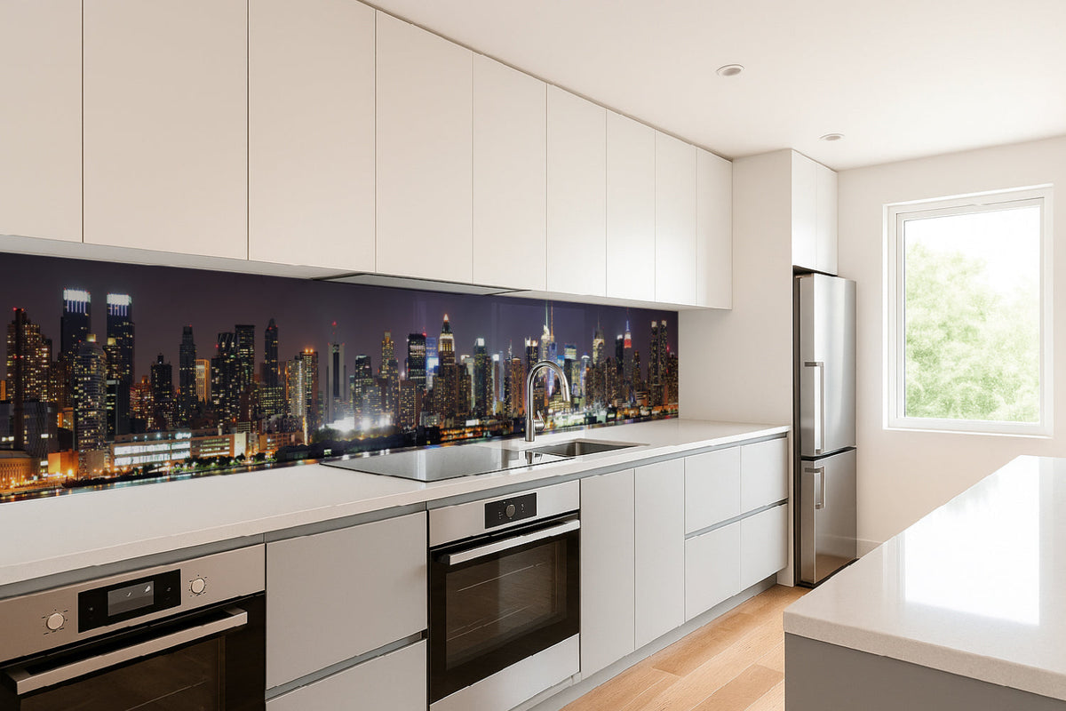 Küchenrückwand Skyline bei Nacht