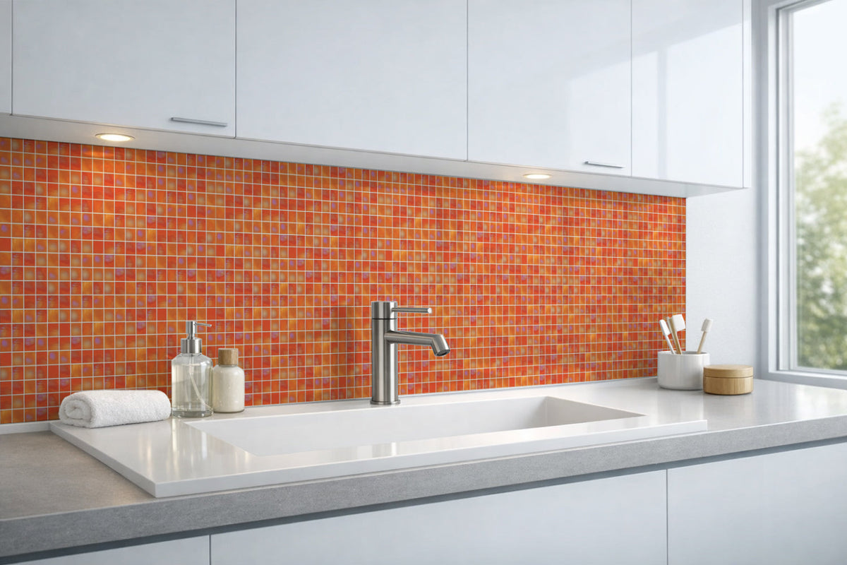 Waschbeckenrückwand Fliesenoptik