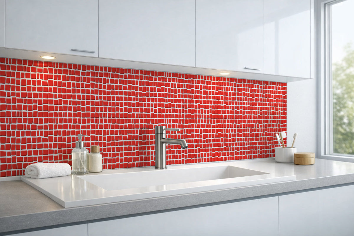 Waschbeckenrückwand Fliesenoptik