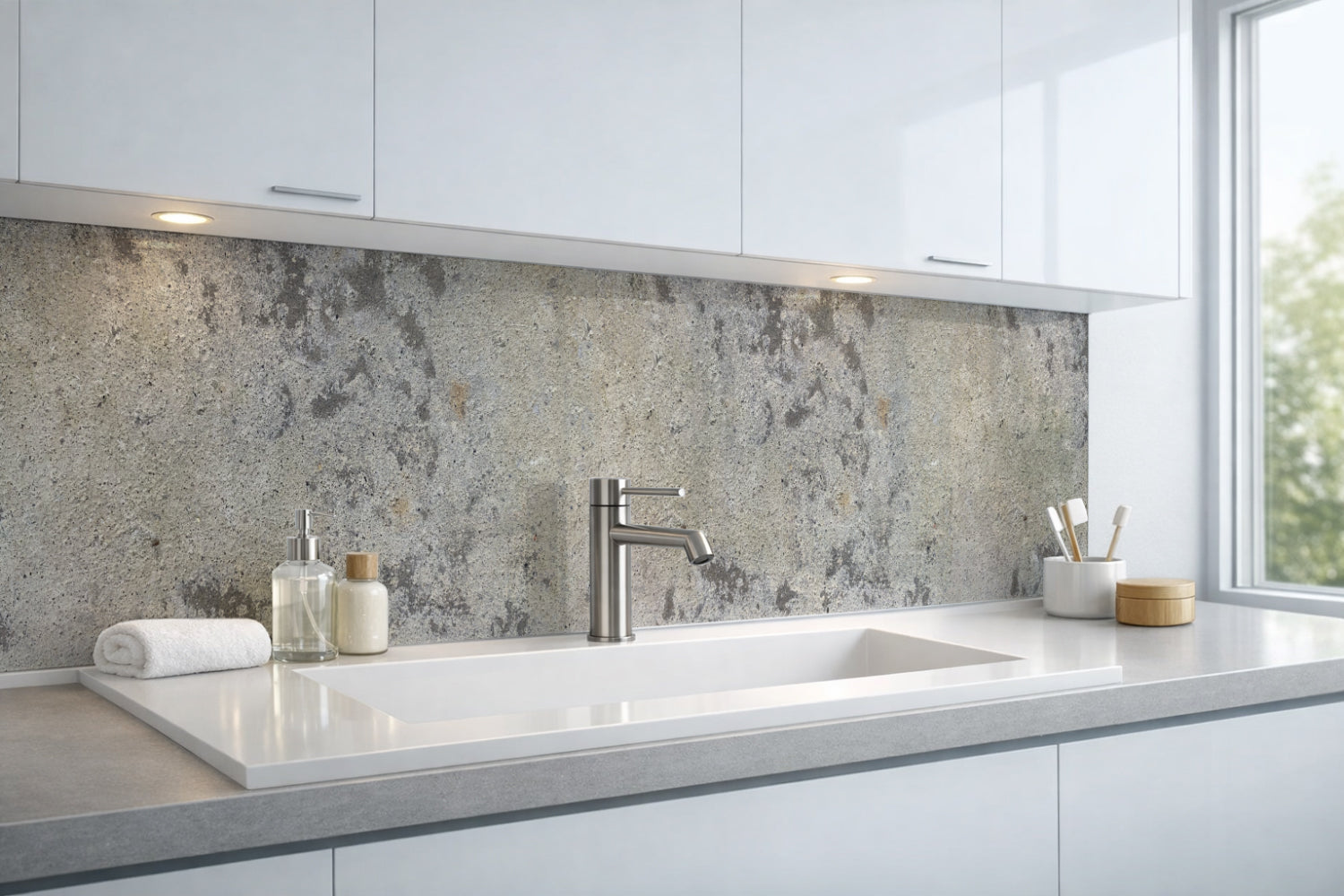 Waschbeckenrückwand Betonoptik