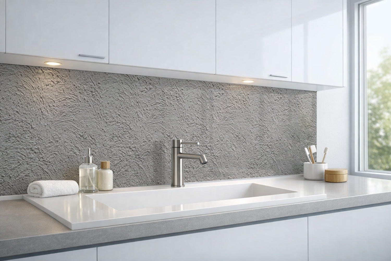 Waschbeckenrückwand Betonoptik