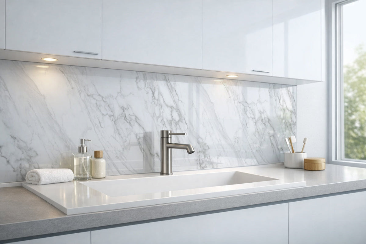 Waschbeckenrückwand Marmoroptik