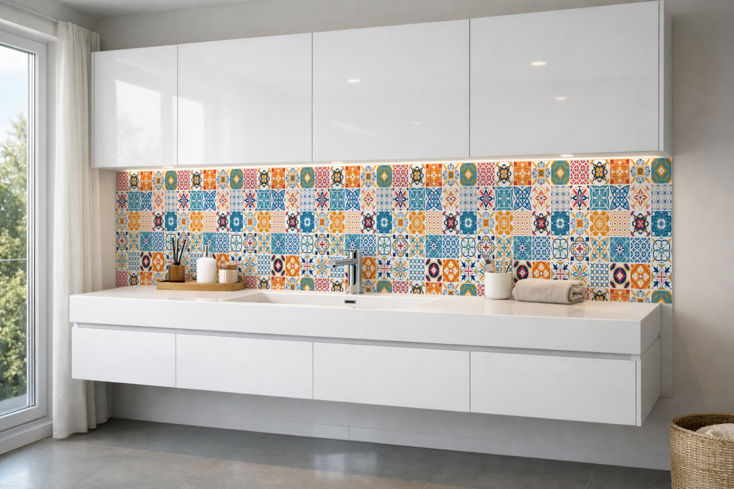 Waschbeckenrückwand Patchwork