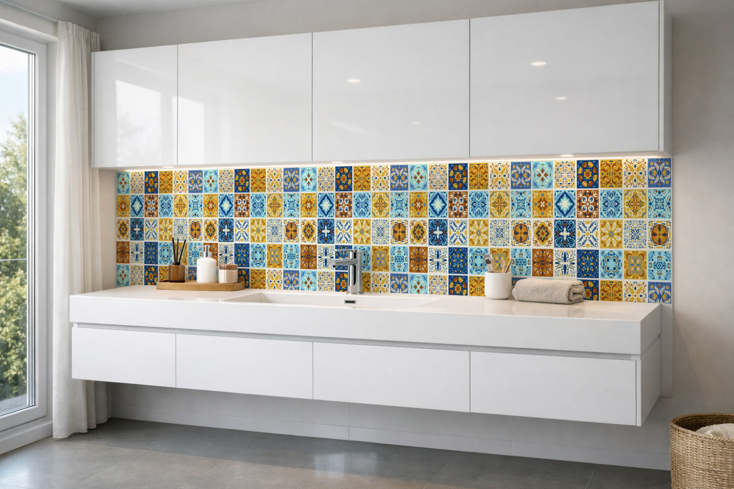 Waschbeckenrückwand Patchwork