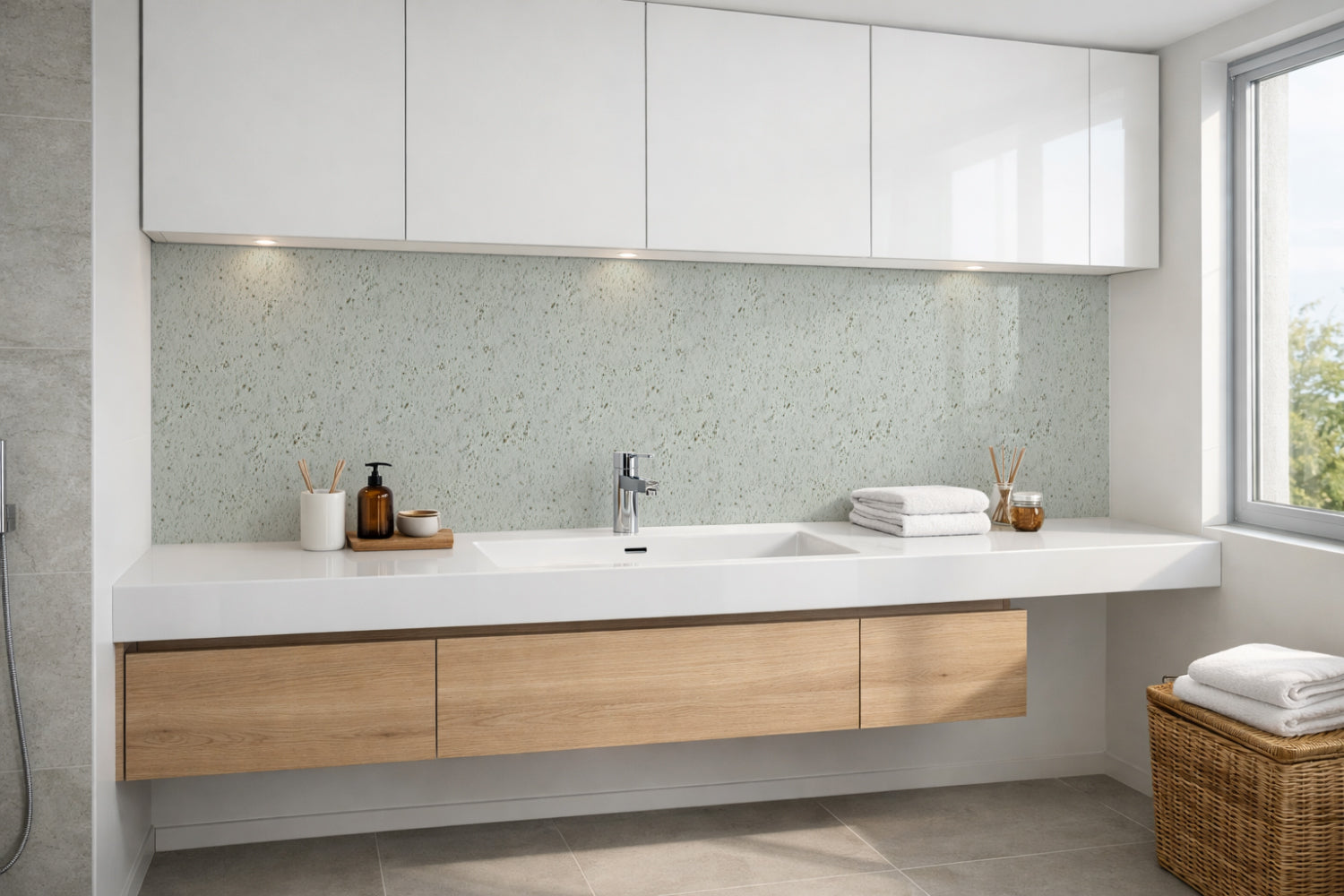 Waschbeckenrückwand Betonoptik