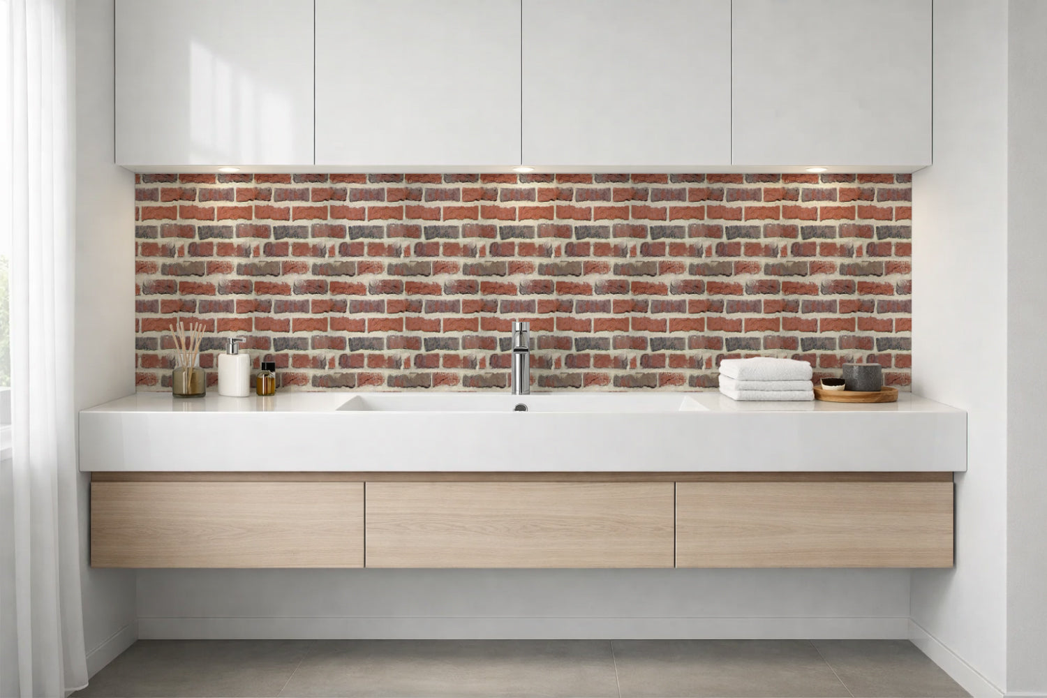 Waschbeckenrückwand Steinoptik