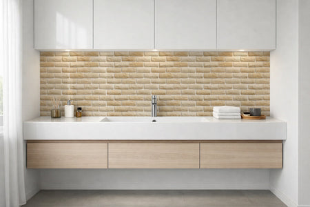 Waschbeckenrückwand Steinoptik