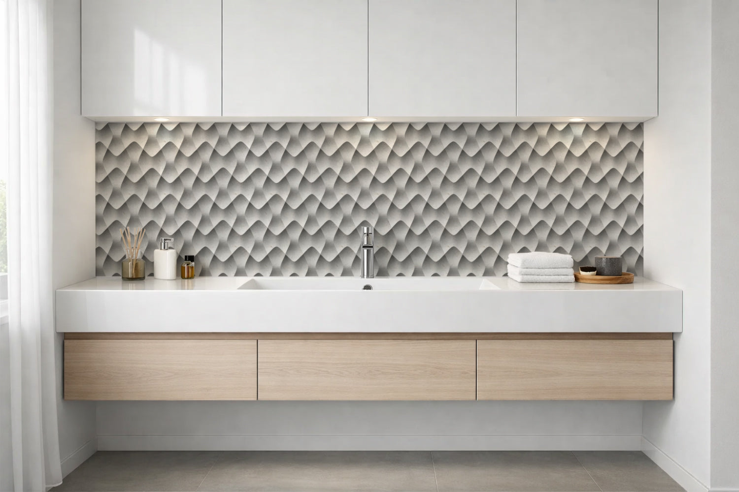 Waschbeckenrückwand Steinoptik
