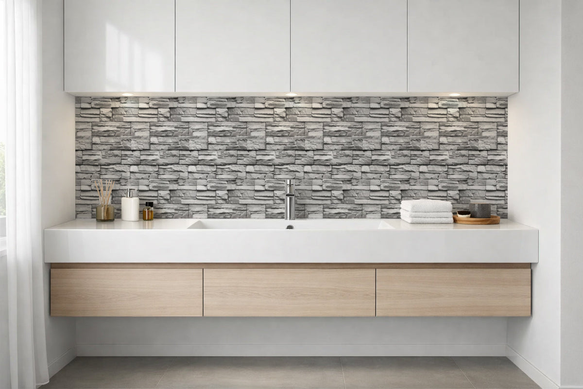 Waschbeckenrückwand Steinoptik