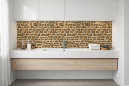 Waschbeckenrückwand Steinoptik