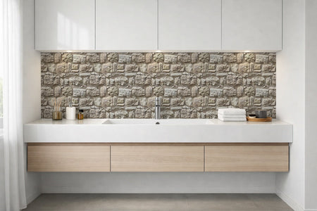 Waschbeckenrückwand Steinoptik