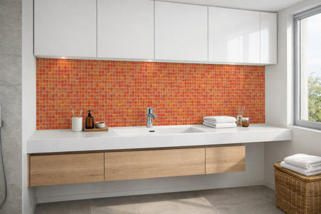 Waschbeckenrückwand Fliesenoptik