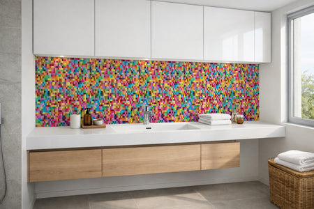 Waschbeckenrückwand Fliesenoptik