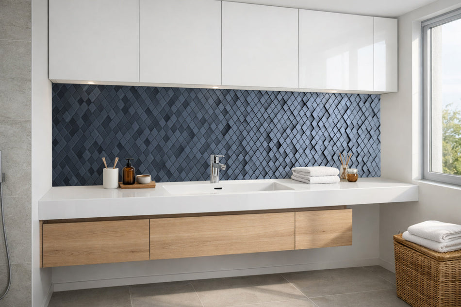 Waschbeckenrückwand Fliesenoptik