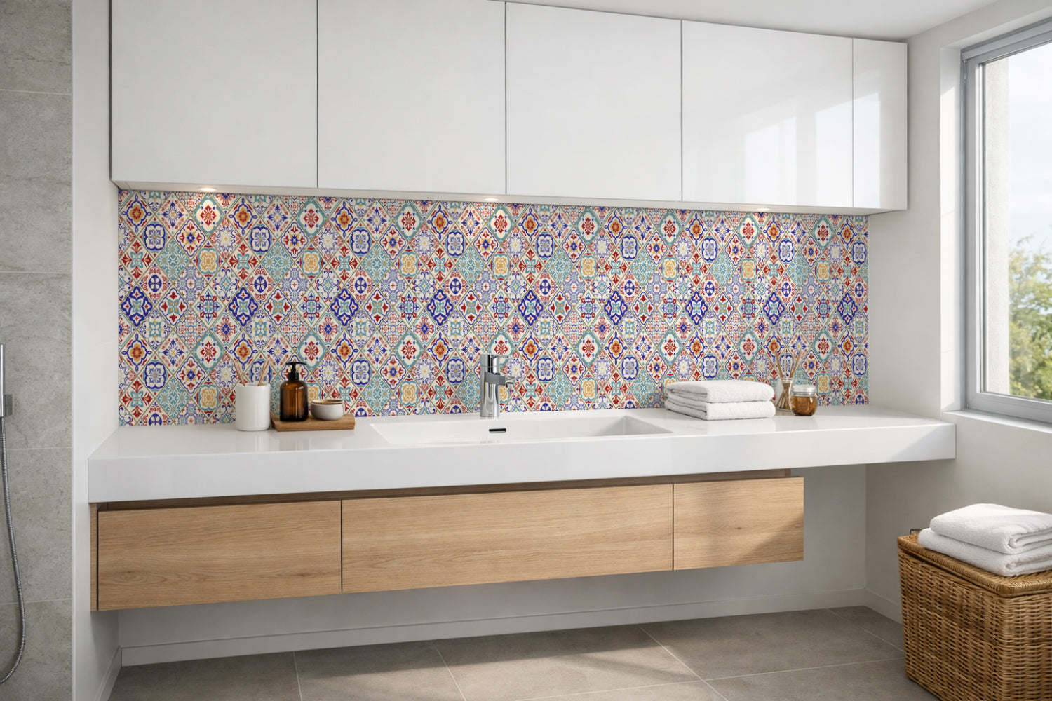 Waschbeckenrückwand Patchwork