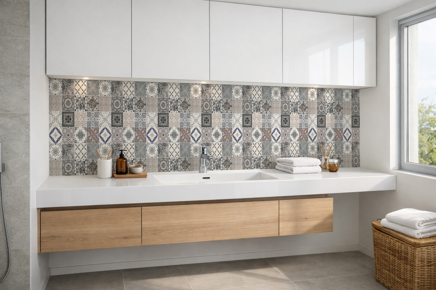 Waschbeckenrückwand Patchwork