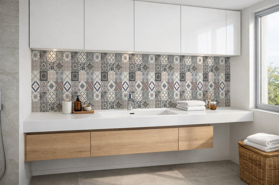 Waschbeckenrückwand Patchwork