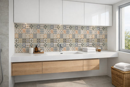 Waschbeckenrückwand Patchwork