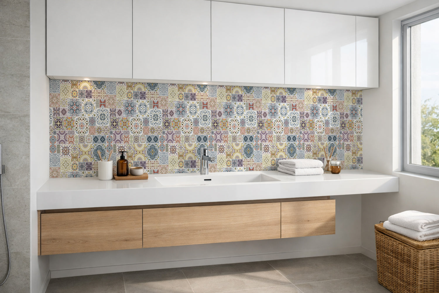 Waschbeckenrückwand Patchwork