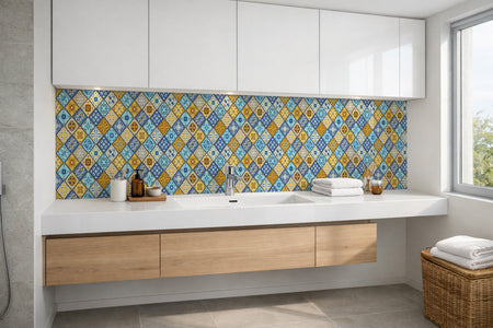 Waschbeckenrückwand Patchwork