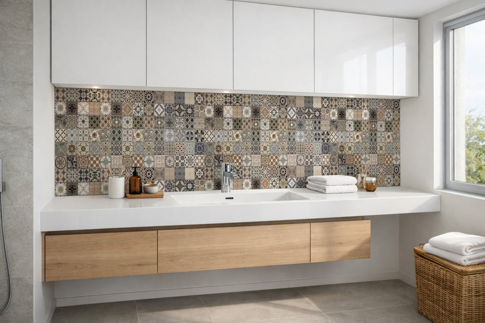 Waschbeckenrückwand Patchwork