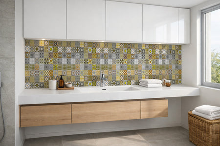 Waschbeckenrückwand Patchwork