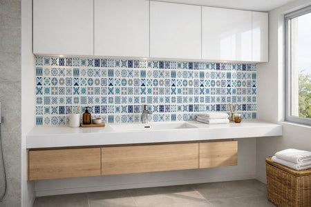 Waschbeckenrückwand Patchwork