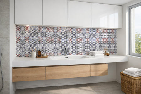 Waschbeckenrückwand Patchwork