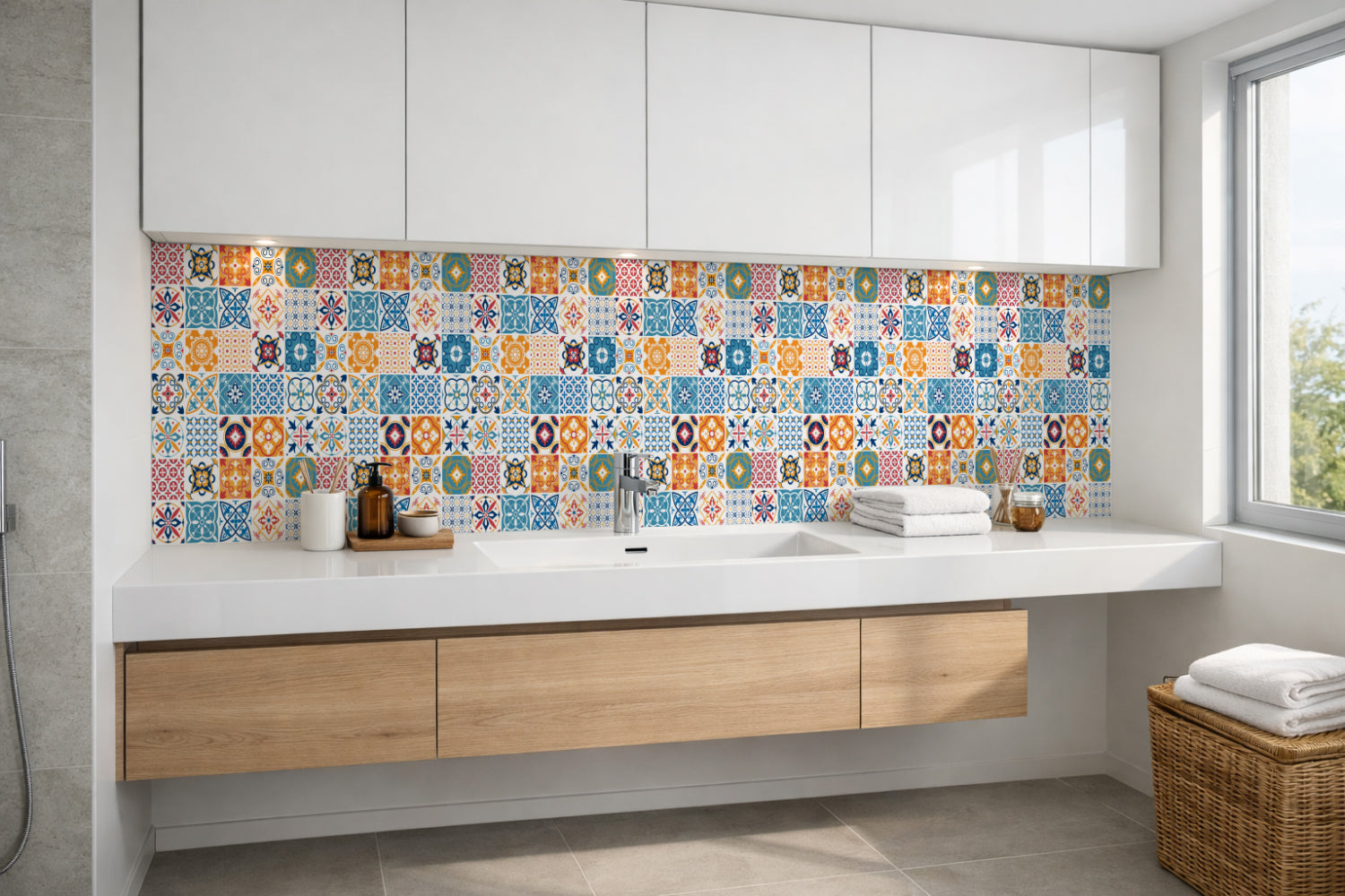 Waschbeckenrückwand Patchwork