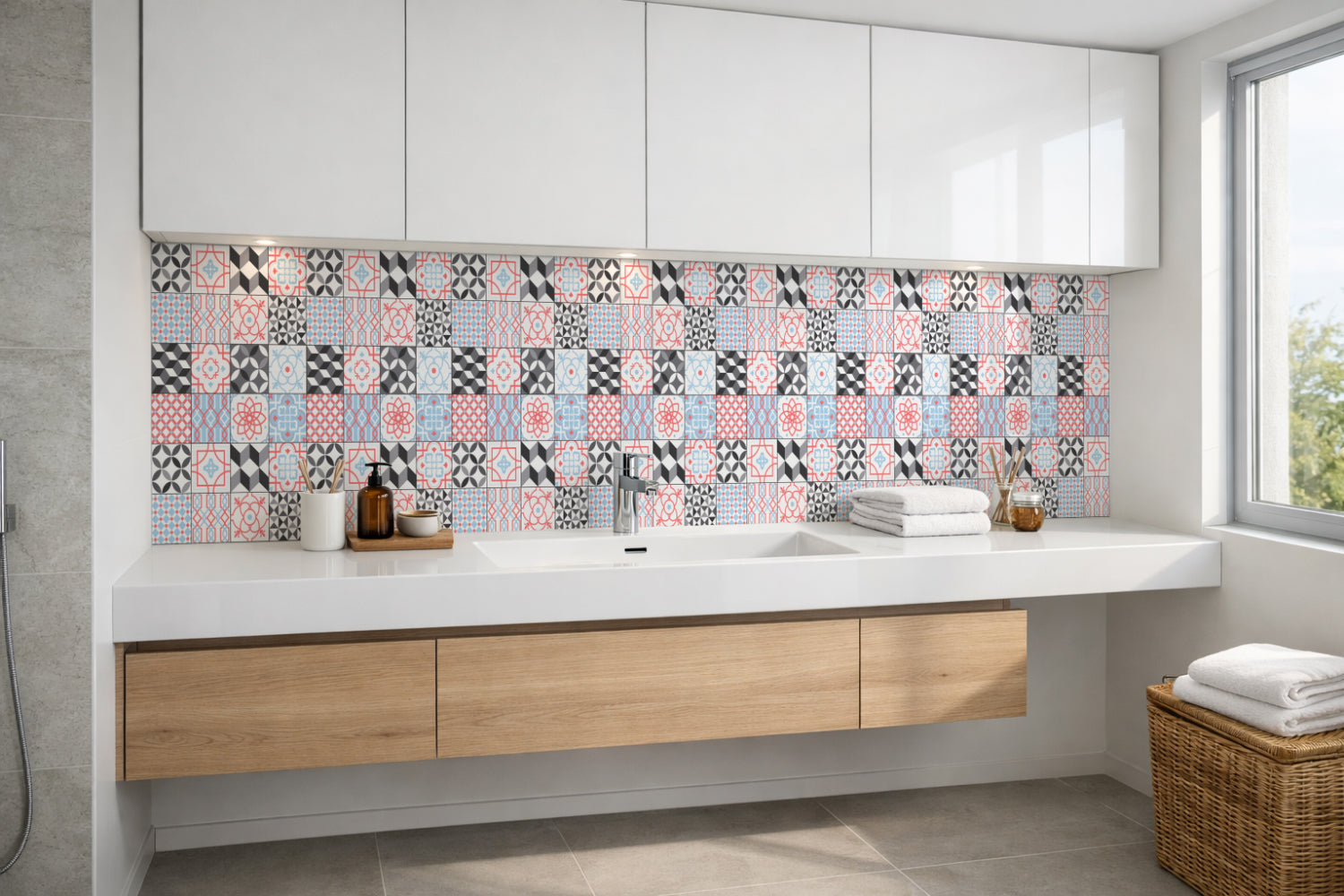 Waschbeckenrückwand Patchwork