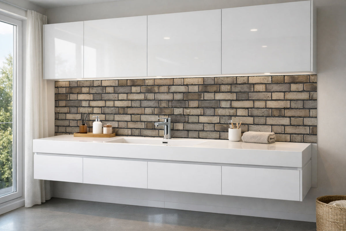 Waschbeckenrückwand Steinoptik