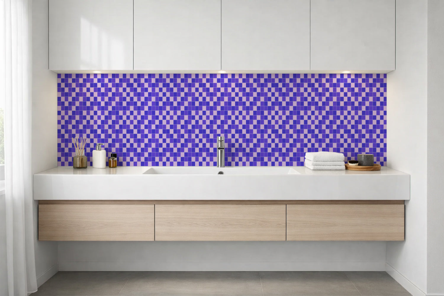 Waschbeckenrückwand Fliesenoptik