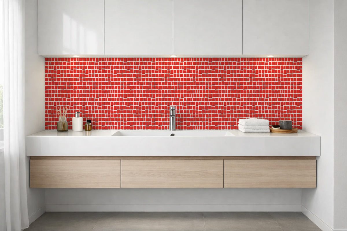 Waschbeckenrückwand Fliesenoptik