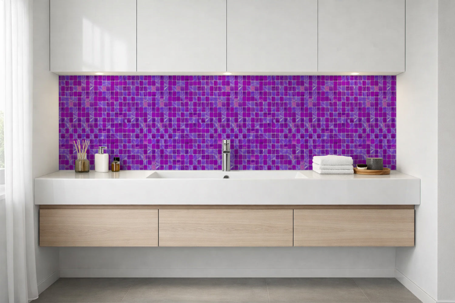 Waschbeckenrückwand Fliesenoptik