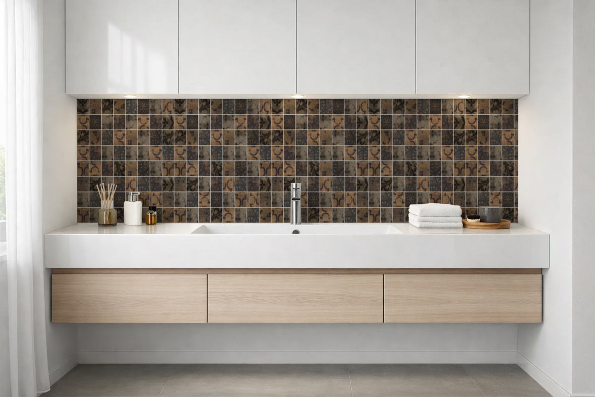 Waschbeckenrückwand Fliesenoptik