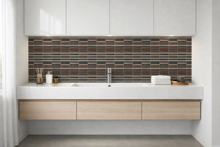 Waschbeckenrückwand Fliesenoptik