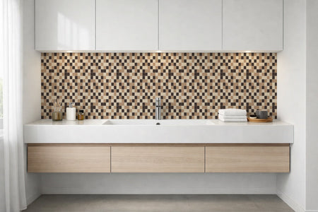 Waschbeckenrückwand Fliesenoptik