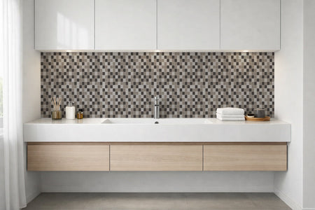 Waschbeckenrückwand Fliesenoptik