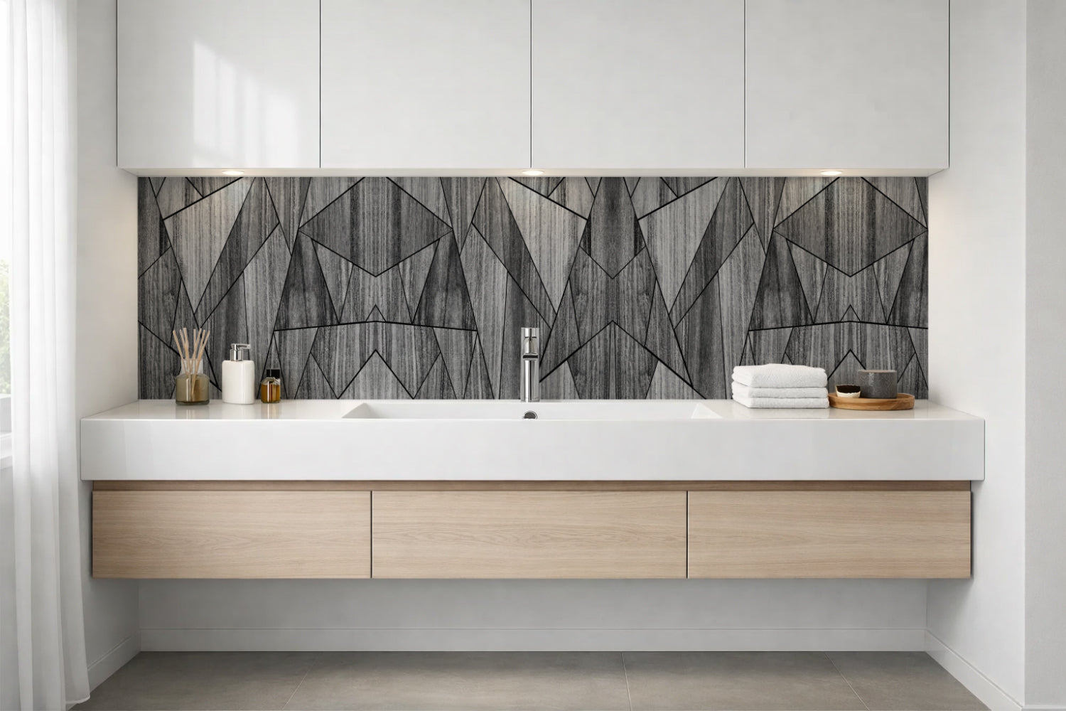 Waschbeckenrückwand Fliesenoptik