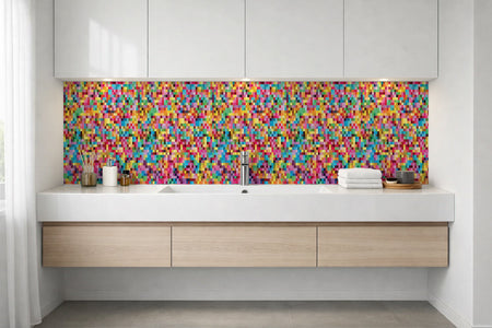 Waschbeckenrückwand Fliesenoptik